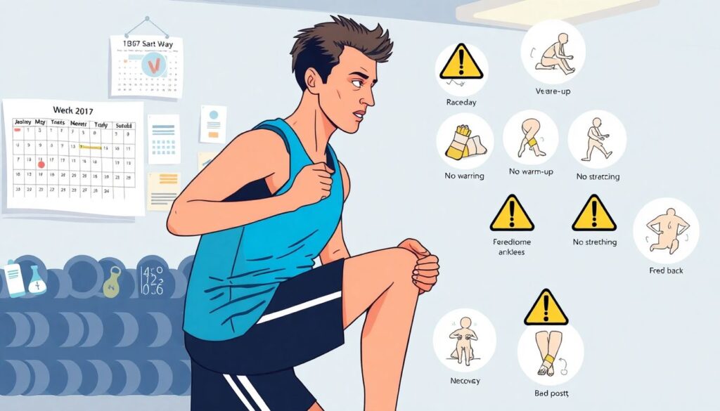 Травмы и восстановление в повторяющихся соревнованиях - иллюстрация