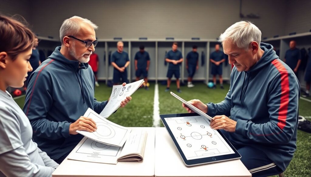 Подготовка к матчам с использованием тактических материалов - иллюстрация